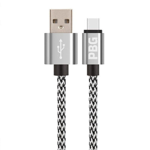 PBG Nylon Woven Zebra Cable – XL 10FT Fast Charging for iPhone & iPad