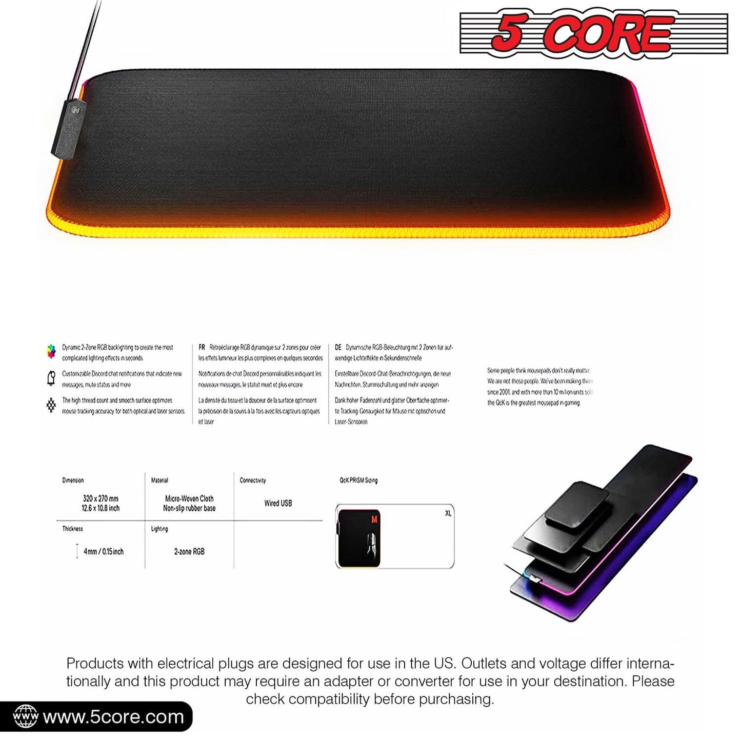 RGB Gaming Mouse Pad – Spill-Proof, Durable & Immersive Lighting
