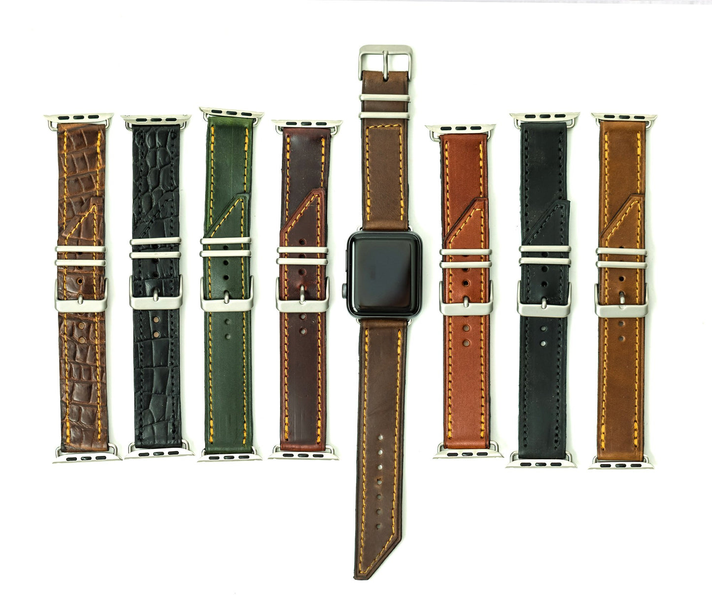 Premium Genuine Leather Apple Watch Band – Handcrafted & Customizable