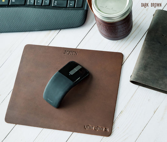 Genuine Full-Grain Leather Mouse Pad – Premium Quality