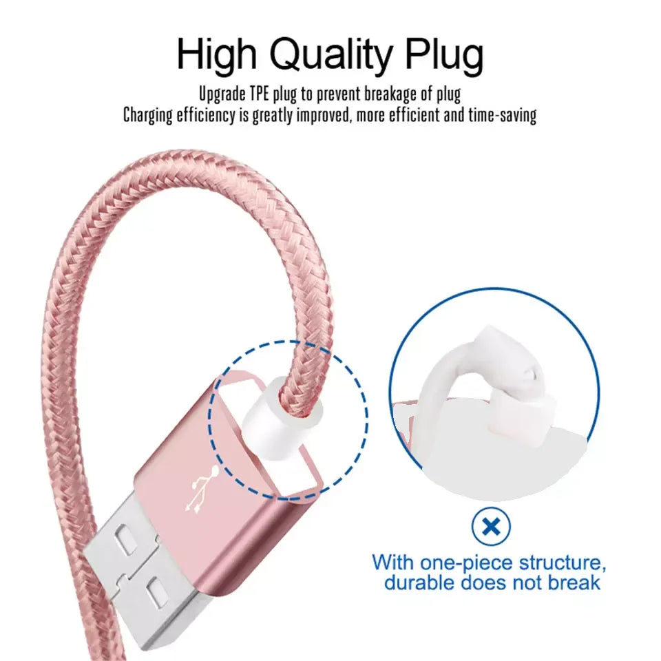PBG 10FT Braided Charging Cable – Fast & Durable for iPhone & iPad