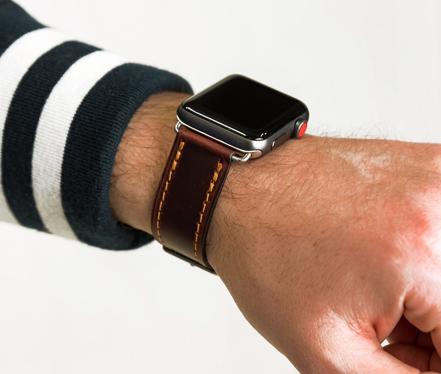 Premium Genuine Leather Apple Watch Band – Handcrafted & Customizable