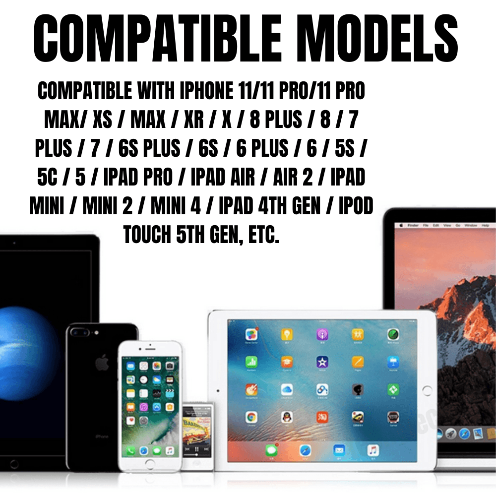 PBG Nylon Woven Zebra Cable – XL 10FT Fast Charging for iPhone & iPad